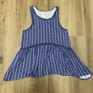 Matilda Jane Choose Your Path Beyond the Horizon red white, and Blue Floral Tank